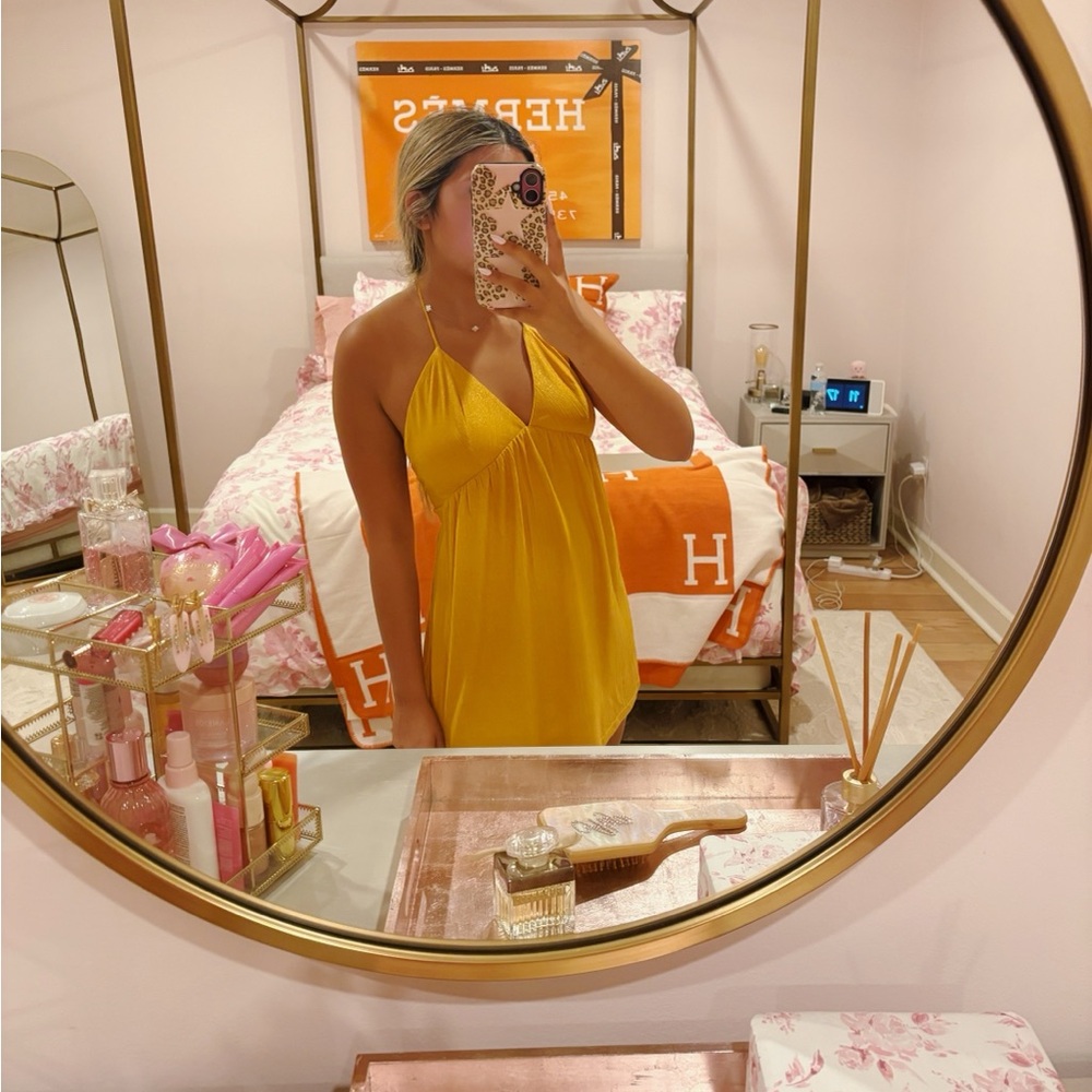 REVOLVE SUPERDOWN Yellow Halter Dress
